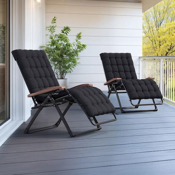 PURPLE LEAF Extra Wide Zero Gravity 2 Piece Metal Outdoor Chaise