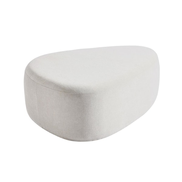 44 in. Wide Modern Light Sand Cheese Block Design Cotton Home Triangle Cocktail Ottoman(Set of 1)