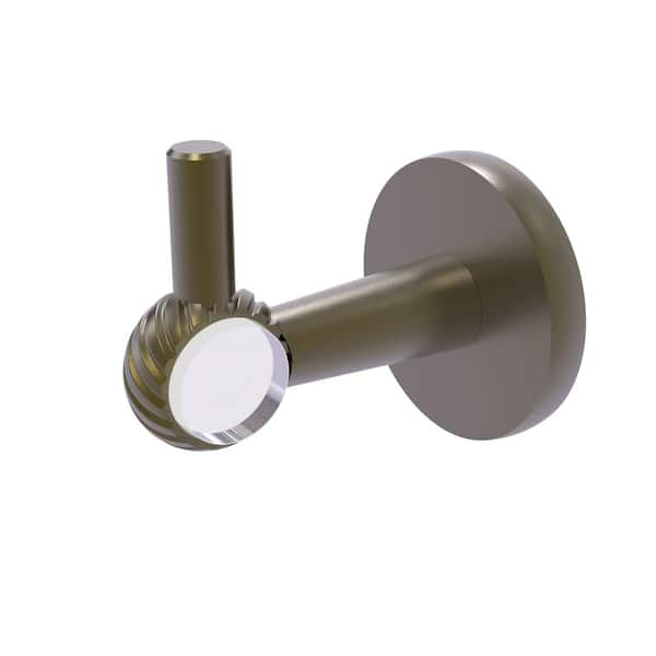 Allied Brass Clearview Collection J-Hook Robe/Towel Hook with Twisted Accents in Antique Brass