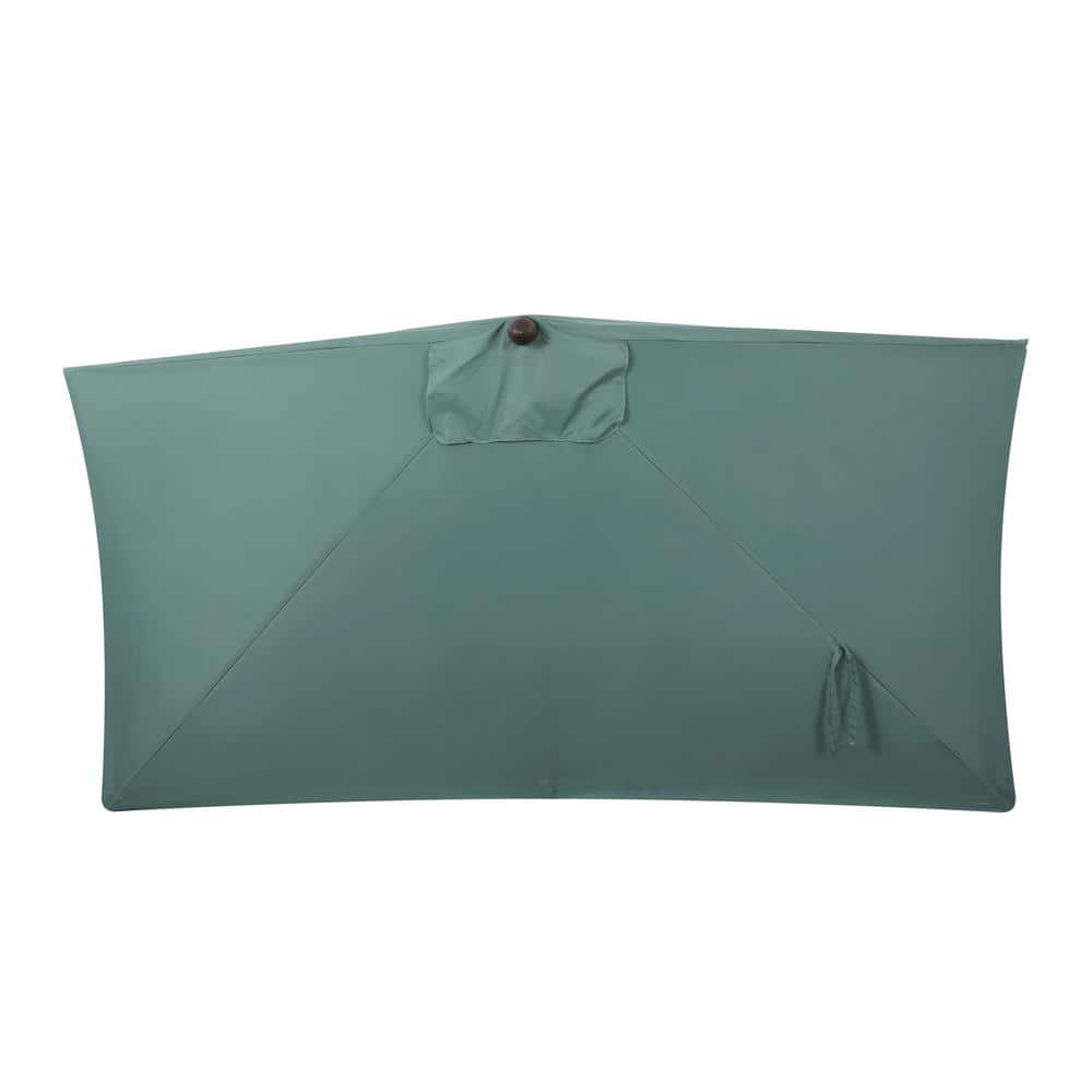 Sidney 9 ft. Green Aluminum MidCentury Patio Umbrella with Crank