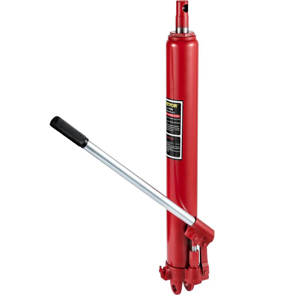 VEVOR 3-Tons 6600 lbs. Red Hydraulic Long Ram Jack Manual