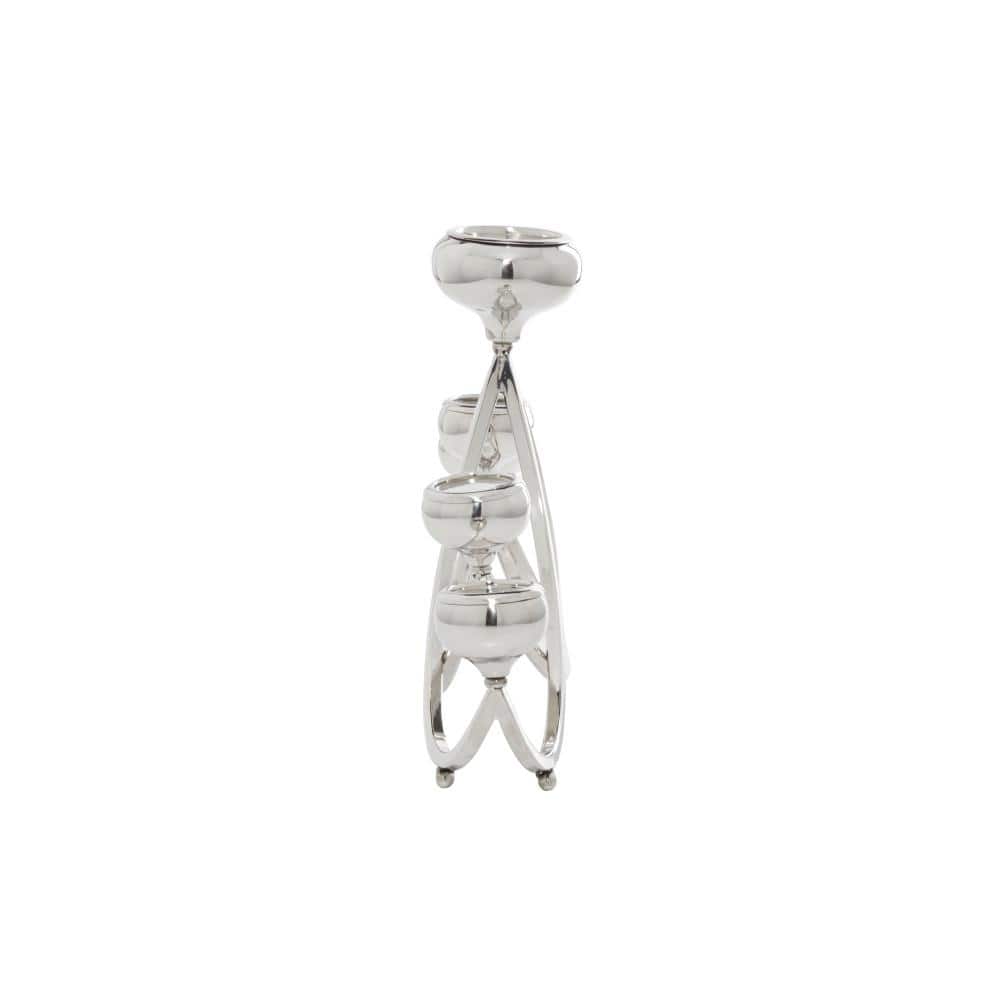 Silver Stainless Steel 28" 6-Holder Candelabra