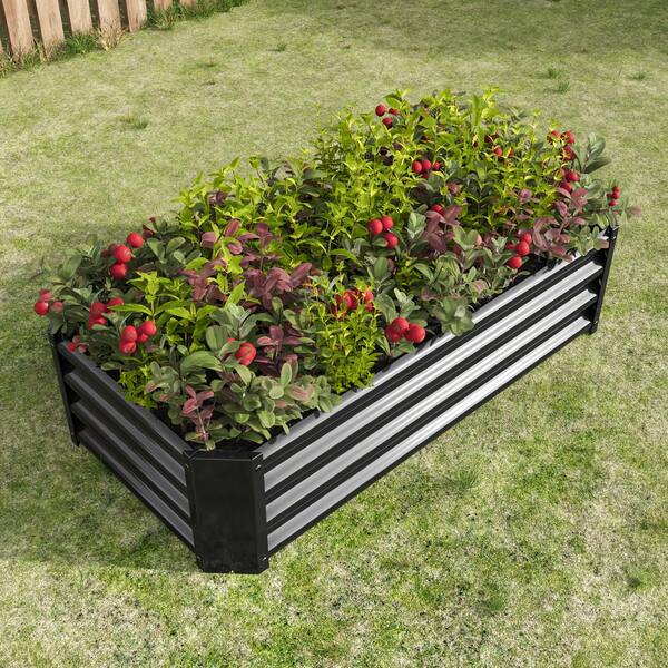 NEIGHBORHOOD SRL . GARDEN BED / I-S 新品 Sudzendf 4 ft. L x 2 ft. W x 1 ft. H Black Galvanized Metal