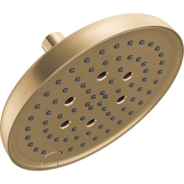 Gold H2Okinetic Raincan 6-Spray Patterns 8 in. Wall Mount Fixed Shower Head in Lumicoat Champagne Bronze