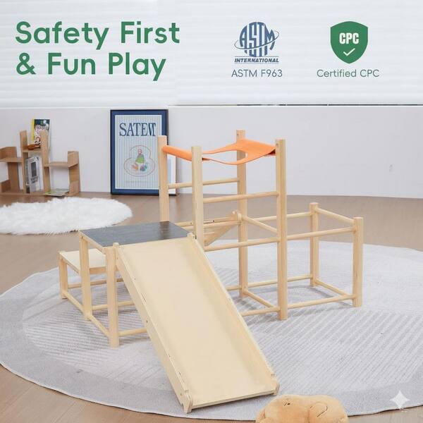7-in-1 Wooden Toddler Climbing Toys Multicolor Indoor Commercial 7-in-1 Wooden Toddler Climbing Toys Multicolor Indoor Commercial
