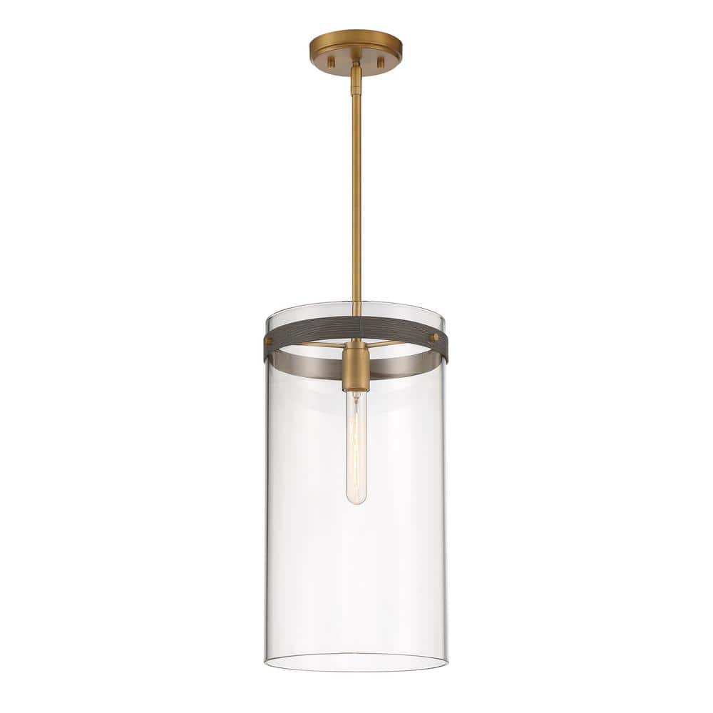 Reflecta 18.5" Brass and Glass Pendant Light
