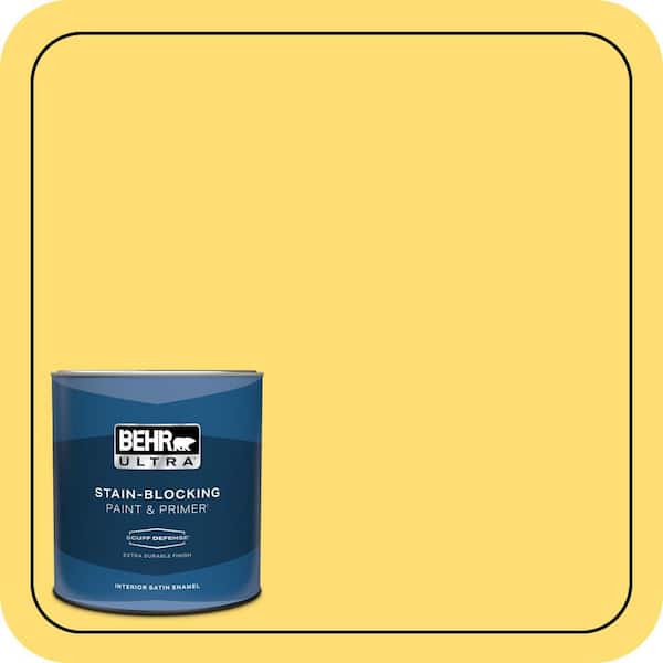BEHR ULTRA 1 qt. #370B-5 Sun Shower Extra Durable Satin Enamel Interior Paint & Primer