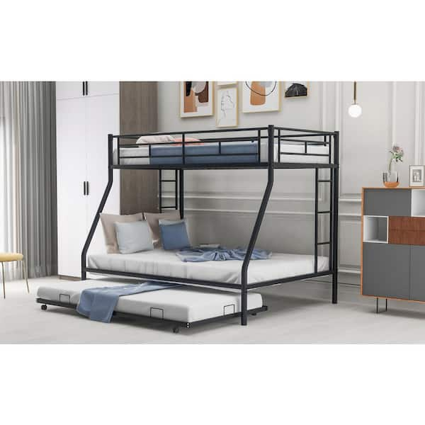 Metal frame bunk clearance bed twin over full