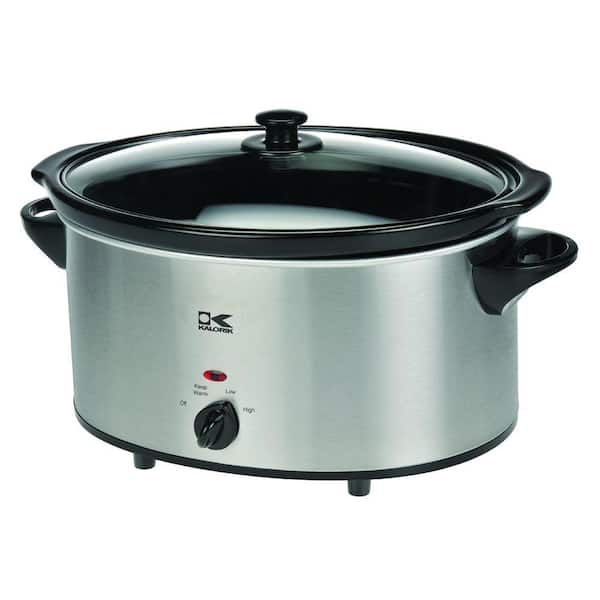 KALORIK 6 qt. Oval Slow Cooker in Stainless Steel-DISCONTINUED