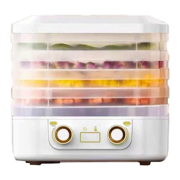 5-Tray White Food Dehydrator Machine with Digital Adjustable Timer and Temperature Control