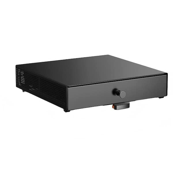 12.9 in. W x 3.3 in. H x 12.6 in. D Black Metal K Cup Serving Tray with Storage Drawer Compatible with Keurig Accessorie