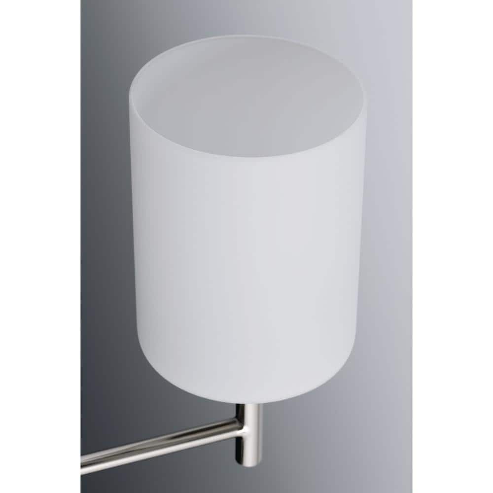 Elegant Brushed Nickel 3-Light Chandelier with White Glass Shades