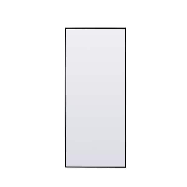 Unbranded Simply Living 30 in. W x 72 in. H Rectangle Metal Framed Black Full Length Mirror