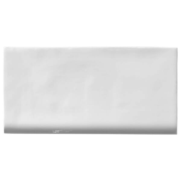 Catalina White 3 in. x 6 in. Polished Ceramic Wall Bullnose Tile