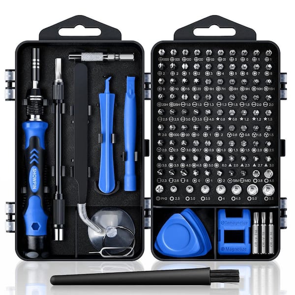 BIBIVIS Blue 122-Piece Precision Computer Screwdriver Kit, Laptop Screwdriver Set w/ 101-Magnetic Drill Bit Tablet PC iPhone