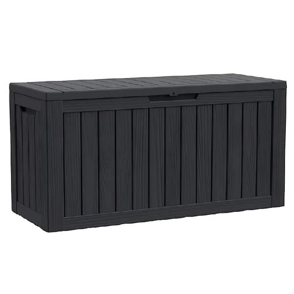 80 Gal. Waterproof Outdoor Resin Storage Deck Box, Large Lockable Capacity, Versatile Deck Storage Bench for Cushions