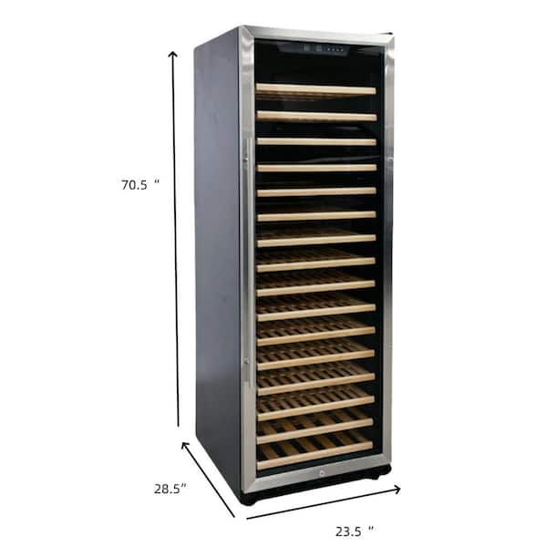 23.5 in. Single Zone Wine Cooler refrigerator and Wine Cooler 200-Bottles in Black Wine Refrigerator