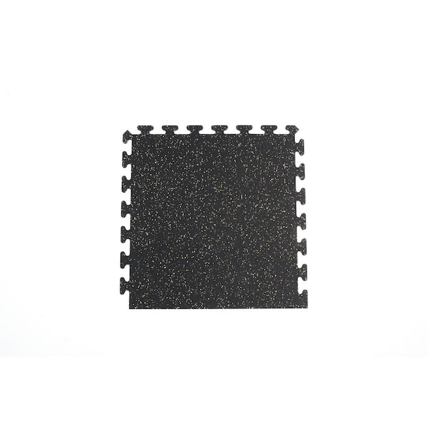 Matter Surfaces Gym/Exercise Recycled Rubber Side Tiles Black w/Tan 25 in. x 25in. x 0.3 Thick 4-Tiles/Case, 16 sq. ft.