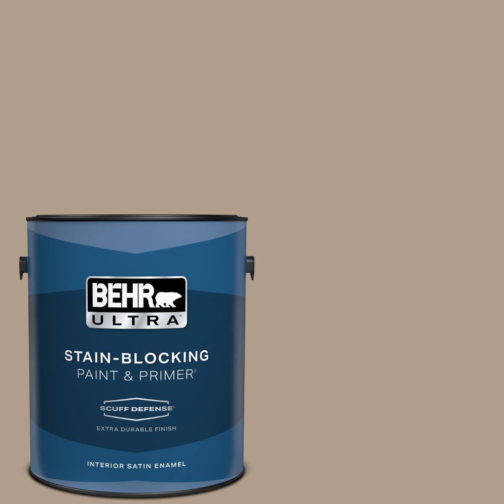 BEHR ULTRA 1 gal. BNC14 Over the Taupe Extra Durable Satin Enamel