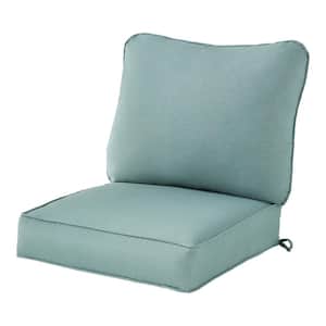 24 in. x 24 in. 2-Piece Deep Seating Outdoor Lounge Chair Cushion Set in Seaglass