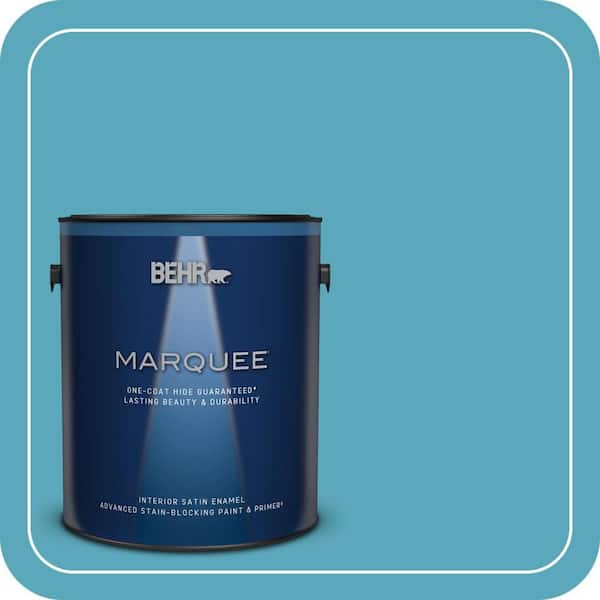 BEHR MARQUEE 1 gal. #T15-11 Sonic Blue Satin Enamel Interior Paint & Primer