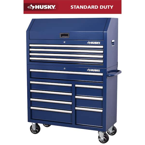 Standard Duty 42 in. x 18 in. D 12-Drawer Blue Rolling Tool Chest Combo