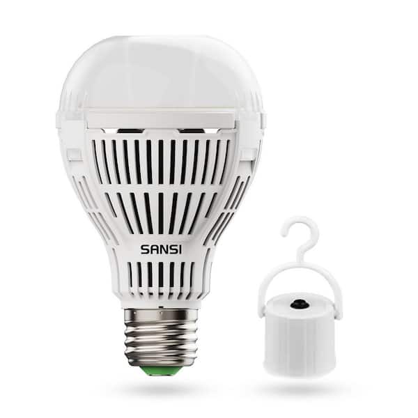 120-Watt Equivalent 6500K Cool White 1800 Lumens A19 Rechargeable Emergency LED Light Bulb with Hook for Power Outage