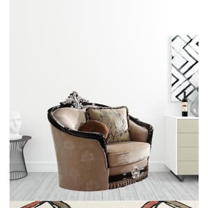 Acme Furniture Benbek Taupe Tufted Wing Back Chair with Pillow 