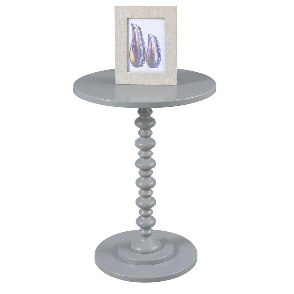 Palm Beach Gray Round Wood Spindle End Table