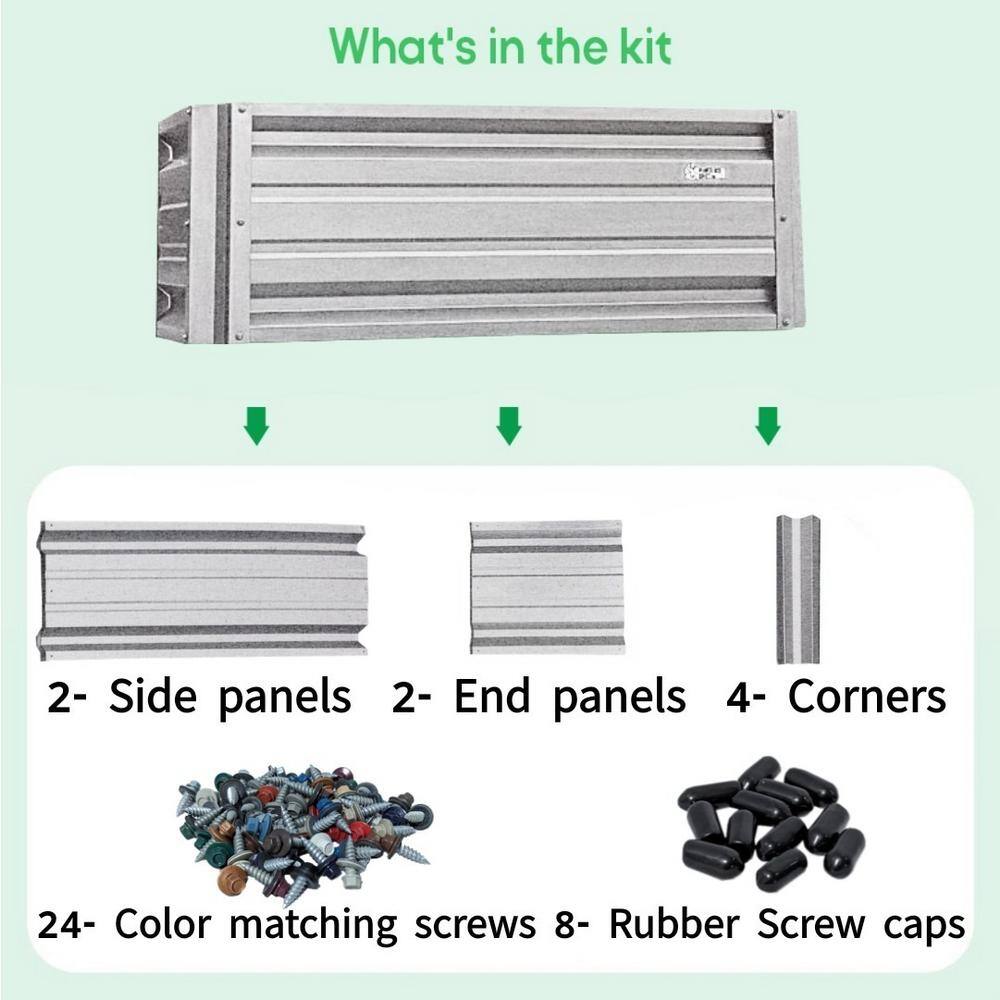 Galvalume Metal Rectangular Outdoor Planter Box, 24x48 inch