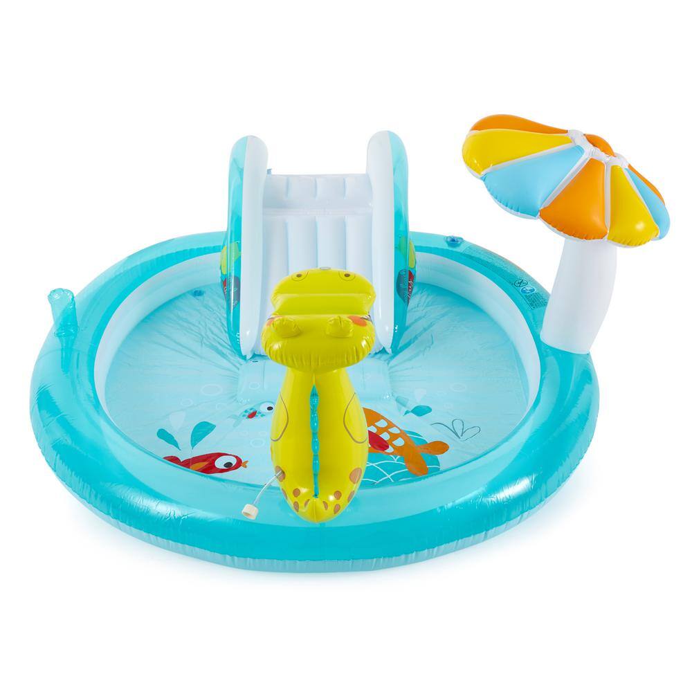 Intex Gator Inflatable Kiddie Pool with Slide and Sprinkler
