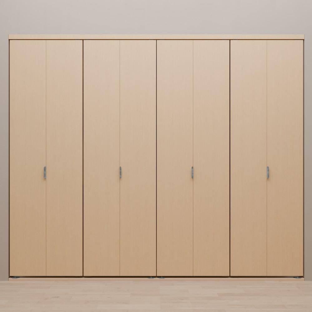 120 in. x 96 in. Smooth Flush Stain Grade Maple Solid Core MDF Interior Closet Bi-Fold Door with Matching Trim