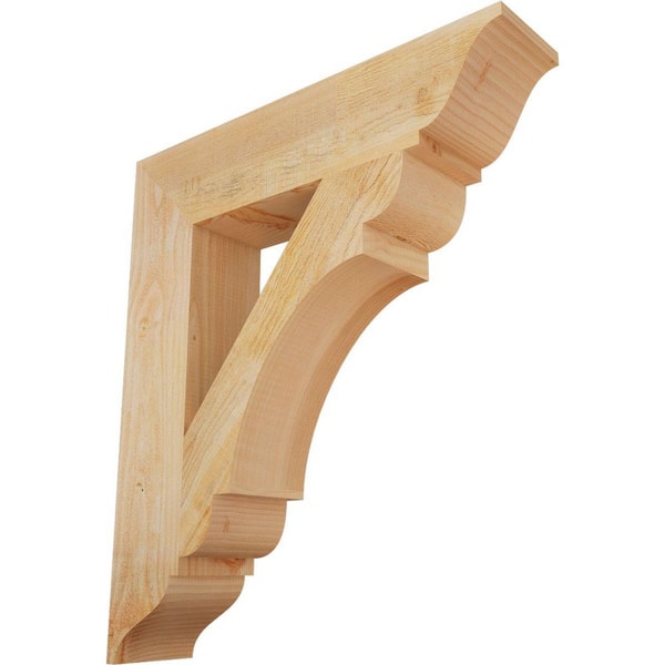 Ekena Millwork 6 in. x 32 in. x 28 in. Douglas Fir Olympic Traditional Rough Sawn Bracket