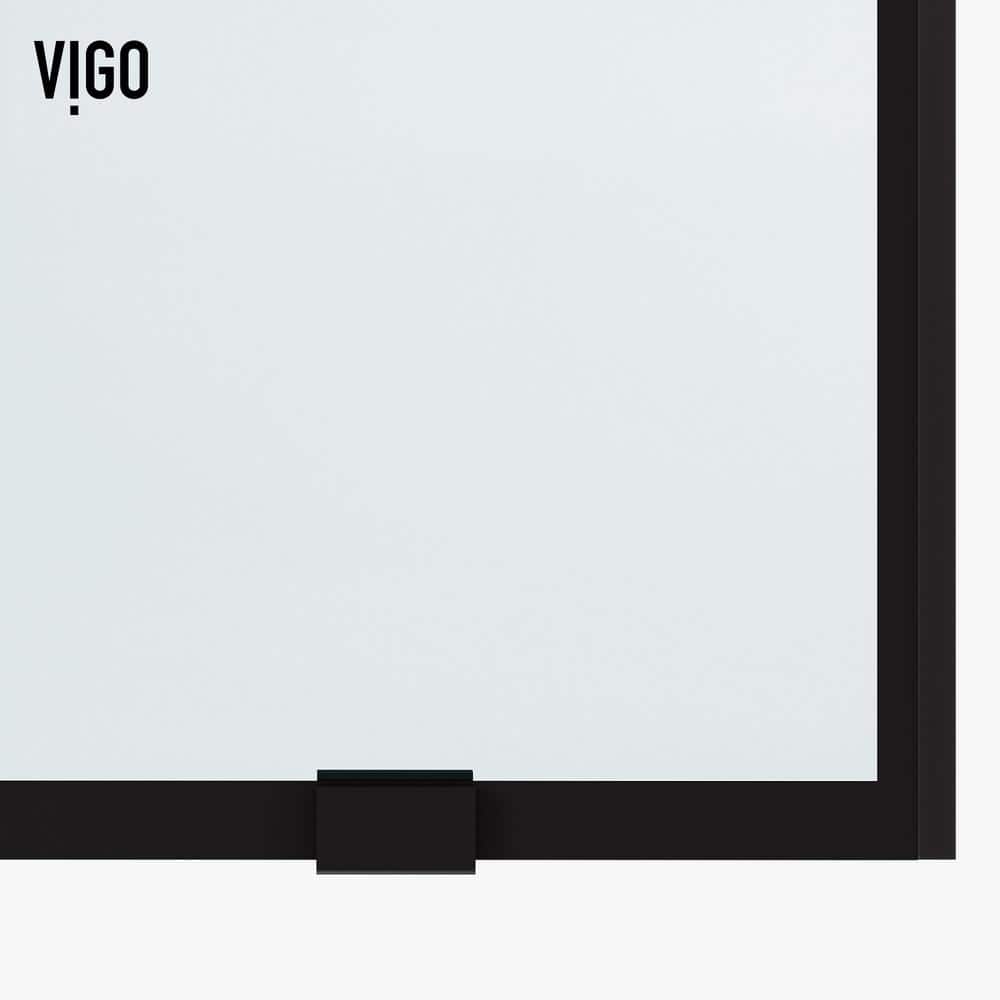 Elan 56-60" Matte Black Frameless Sliding Shower Door with Clear Glass