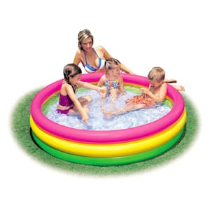 Intex 58924EP 34in x 10in Sunset Glow Soft Inflatable Baby Swimming Pool 