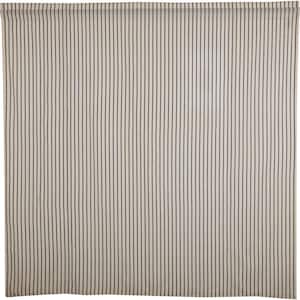 Kaila 72 in Navy Creme Ticking Stripe Shower Curtain