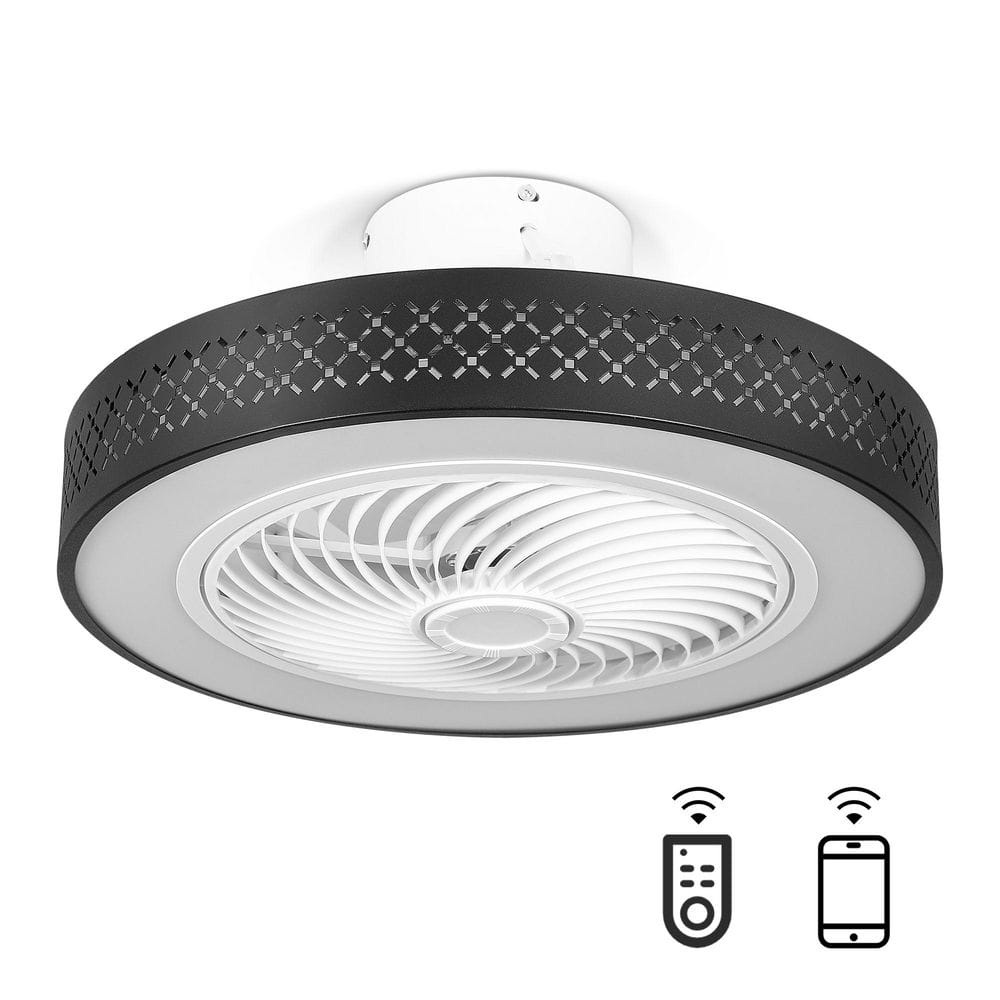 TOZING 20 in. LED Indoor Black Dimmable Matte Modern Cage Low