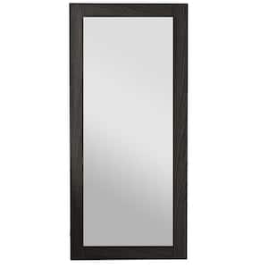 28 in. W x 63 in. H Wood Frame Rectangular Wall Mount Mirror for Living Room in Brown