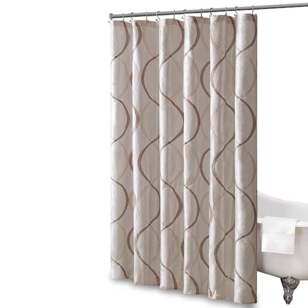 Madison Park Marcel Ivory 72 in. Shower Curtain