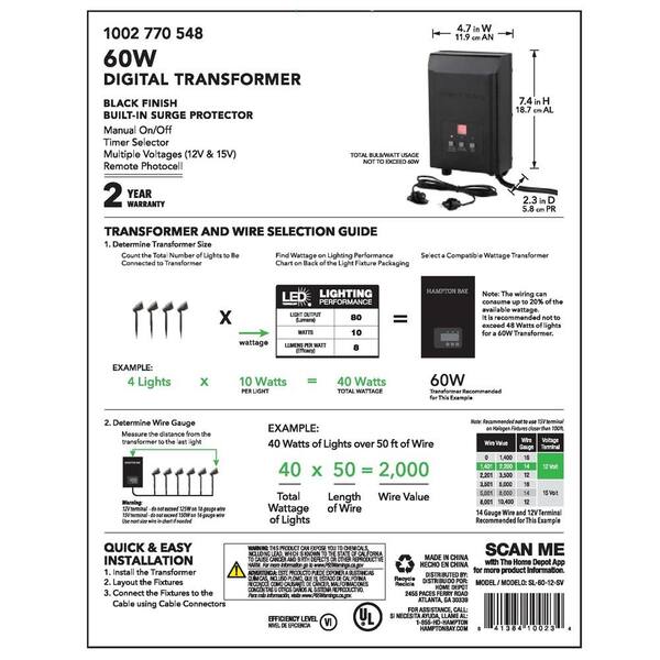 Little Giant 950887 DA-60-12WA-1 Transformer