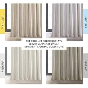 Extra Wide Signature Off White Velvet Blackout Curtain - 100 in. W x 84 in. L Grommet Curtains Single Panel