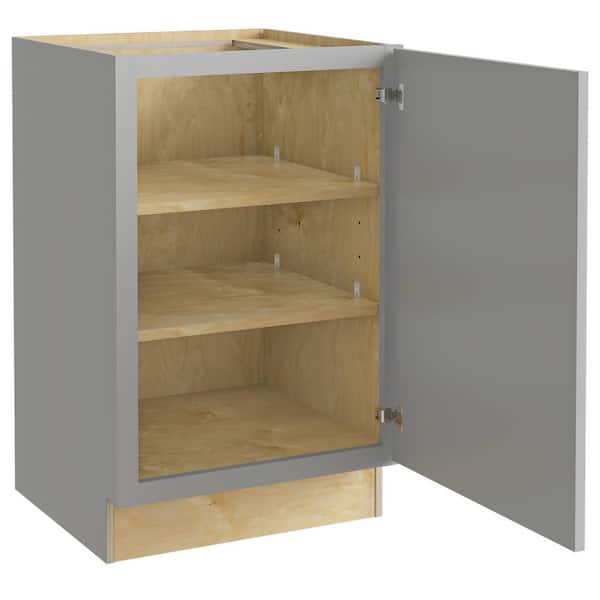Home Decorators Collection Grayson Pearl Gray Painted Plywood Shaker Assembled Bath Cabinet Soft Close Right 21 in W x 21 in D x 34.5 in H