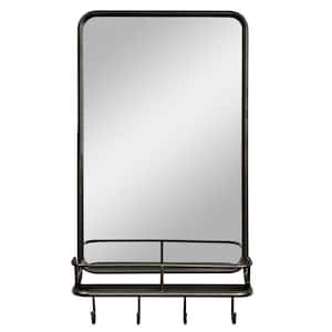 19 in. W x 33 in. H Rectangular Metal Framed Wall Bathroom Vanity Mirror in Black