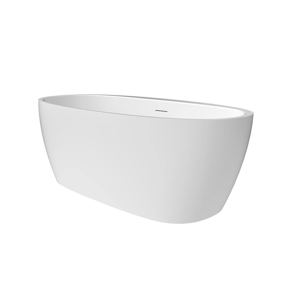 Altair 59" Glossy White Acrylic Freestanding Soaking Bathtub
