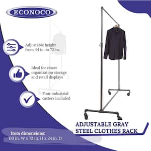 Gray Steel Clothes Rack 60 in. W x 72 in. H