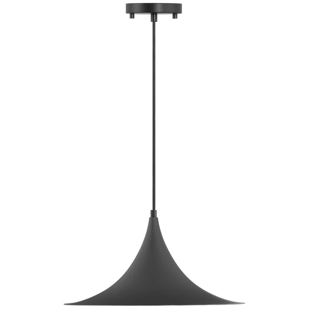 Costa Matte Black and White Steel LED Pendant Light
