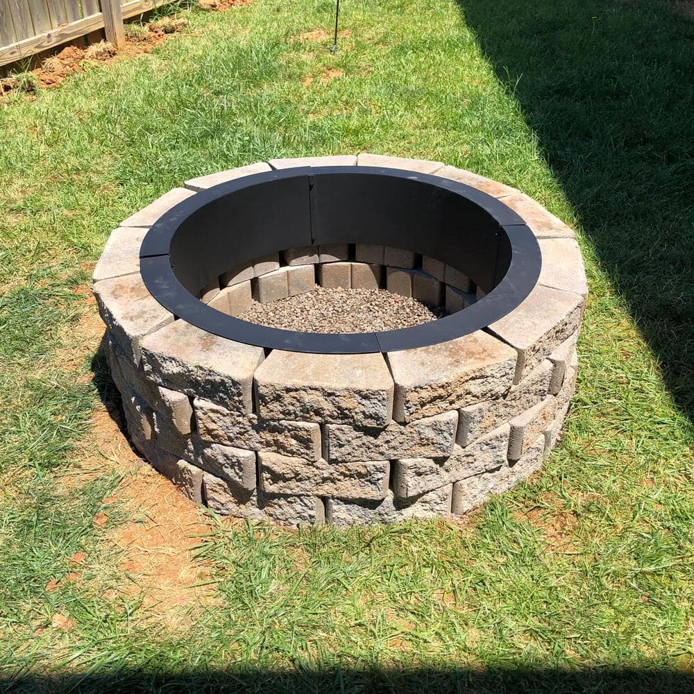 Sunnydaze 42-Inch Black Steel Fire Pit Ring Insert