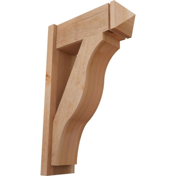 Ekena Millwork 8 in. x 34 in. x 22 in. Fuston Arts and Crafts Rough Sawn Western Red Cedar Outlooker