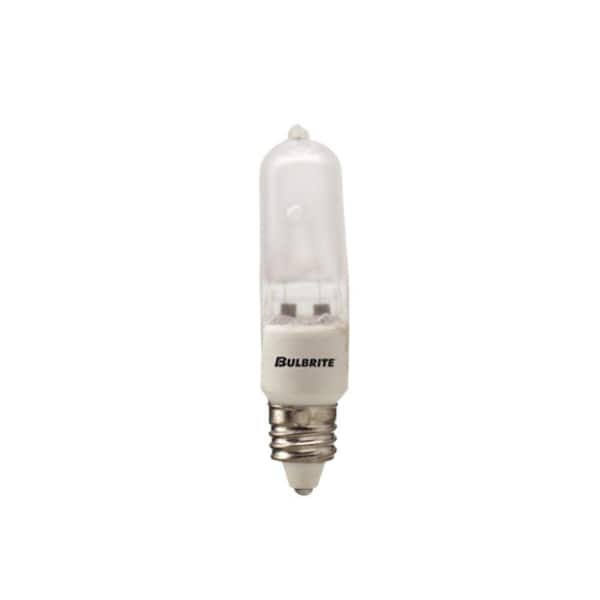 Bulbrite 50-Watt Soft White Light T4 (E11) Mini-Candelabra Screw Base Dimmable Frost Mini Halogen Light Bulb(5-Pack)