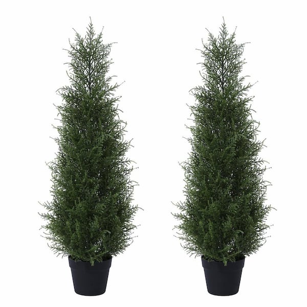 DR.Planzen 3 ft. Artificial Christmas Cedar Topiary Tree,Pre-Potted ...